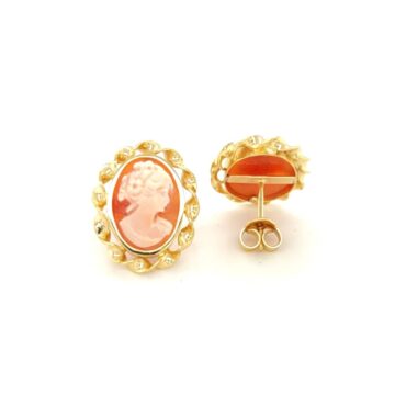 Women’s earrings Cameo , gold Κ14 (585°)