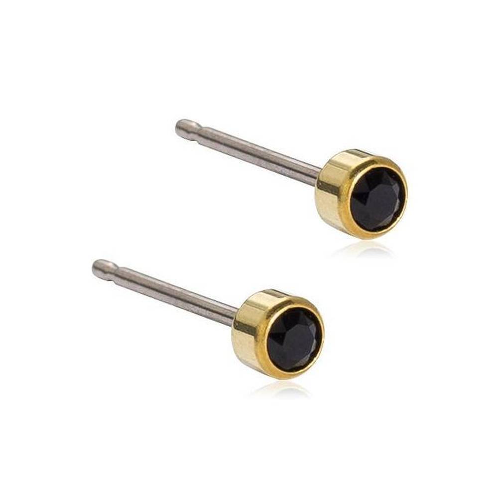 x golden titanium earrings bezel black mm pr