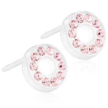 BLOMDAHL Earrings, Medical Plastic, Brilliance Puck Hollow ,Light Rose,8mm,277D