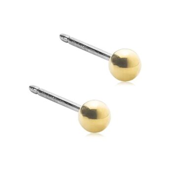 BLOMDAHL Earrings, Golden Titanium Ball, 3mm , 331C