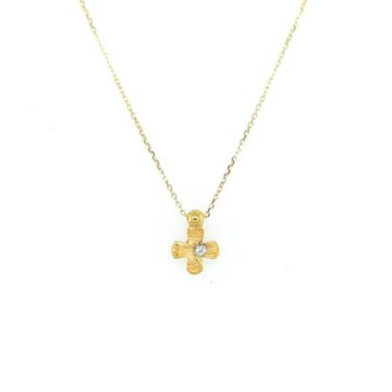 Women’s necklace with cross, gold K14 (585°)