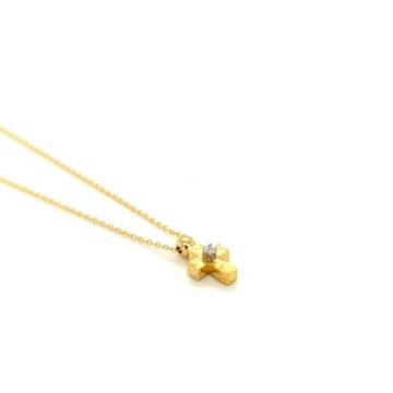 Women’s necklace with cross, gold K14 (585°)