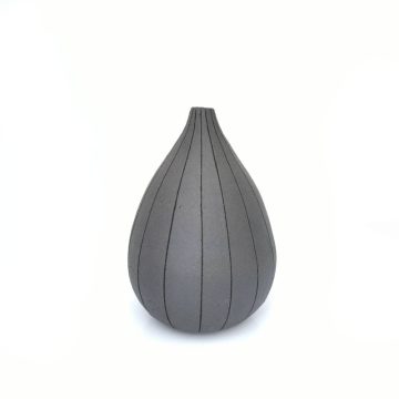 TREIS GRAMMES Decorative vase, ceramic, grey, 14,5 x 9 cm