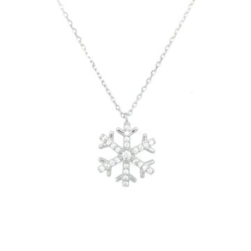 Women’s necklace snowflake, silver (925°)
