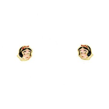 Childre’s earrings studded, Snow White- gold-plated silver (925°)