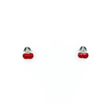 Childre’s earrings studded, cherries- silver (925°)