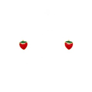 Children’s stud earrings, strawberries – gold plated silver (925°)