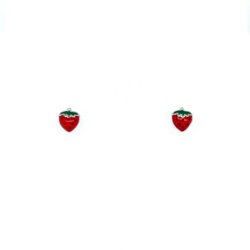 Children’s stud earrings, strawberries – silver (925°)