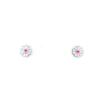 Childre’s earrings studded, flowers- silver (925°)
