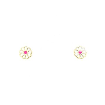 Παιδικά σκουλαρίκια καρφωτά, λουλουδάκια- επιχρυσωμένο ασήμι (925°)