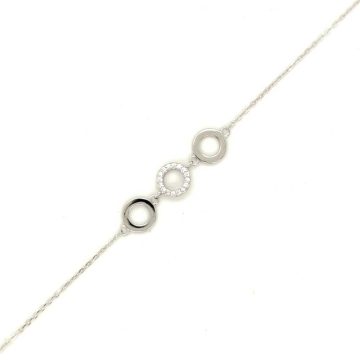 Women’s bracelet with three circles, silver (925°)