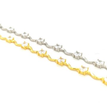 Women’s bracelet with zircon, gold-plated silver (925°)