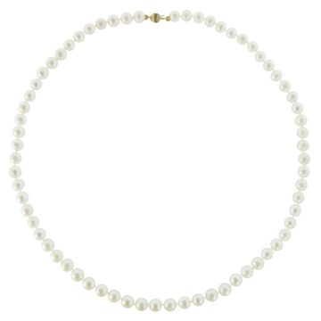 Women’s necklace with white pearls 6-6,5 mm ​​K14 (585°)