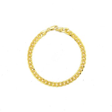 Men’s gourmet bracelet chain 6 mm, gold-plated silver (925°)
