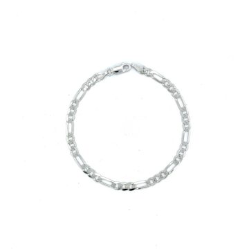 Men’s figaro bracelet chain 4,8 mm, rhodium-plated silver (925°)