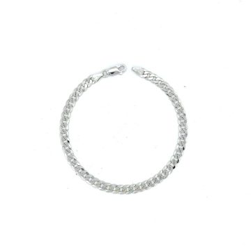 Men’s gourmet bracelet chain 5 mm, rhodium-plated silver (925°)