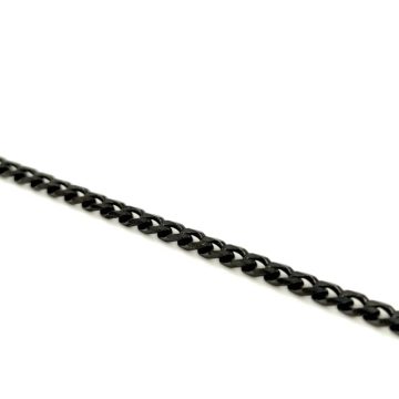 Men’s gourmet bracelet chain with black platinum 4,5 mm, silver (925°)