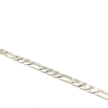 Men’s figaro bracelet chain 4,8 mm, rhodium-plated silver (925°)