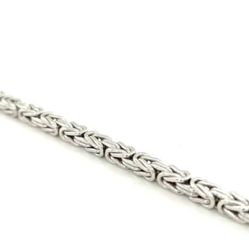Men’s byzantina bracelet chain 4 mm, rhodium-plated silver (925°)