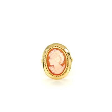 Δαχτυλίδι γυναικείο Cameo φυσικό κοχύλι, χρυσός Κ14 (585°)