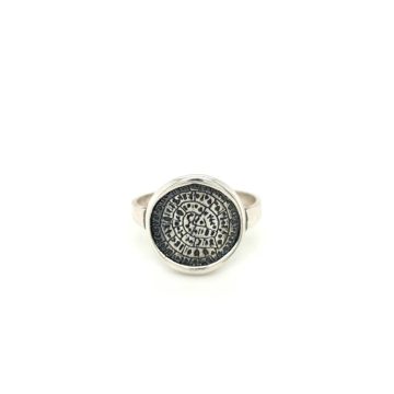 Women’s ring, silver (925°) with oxidation, Disc of Phaistos