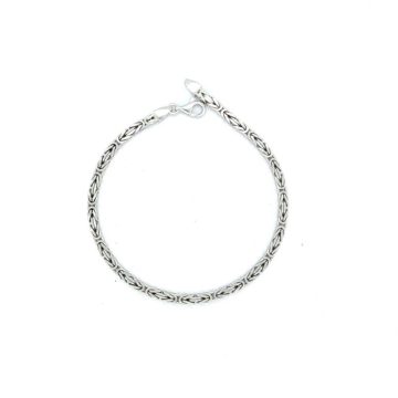 Men’s byzantina bracelet chain 2,5mm, rhodium-plated silver (925°)