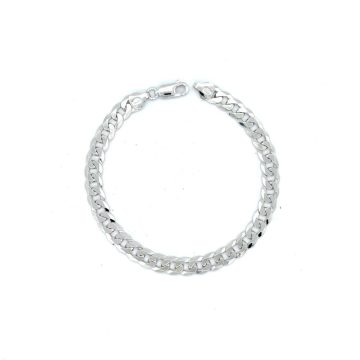 Men’s gourmet bracelet chain 7 mm, rhodium-plated silver (925°)