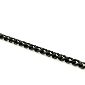 Men’s gourmet bracelet chain with black platinum 5,5 mm, silver (925°)