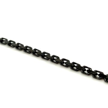 Men’s greca bracelet chain with black platinum 4 mm, silver (925°)