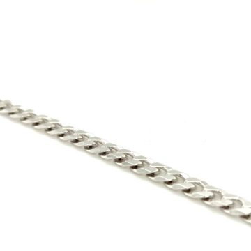 Men’s gourmet bracelet chain 6 mm, rhodium-plated silver (925°)