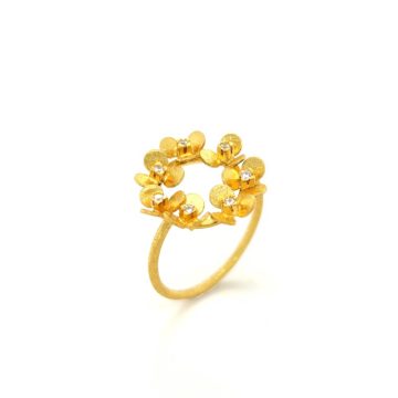 Handmade women’s ring, gold Κ14 (585°)
