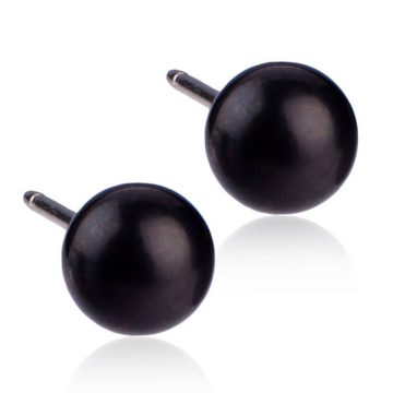 BLOMDAHL Earrings, Black Natural Titanium, ball,  4mm , 334C