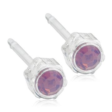 BLOMDAHL Earrings, Medical Plastic, Pastel Violet, 4mm, 314A