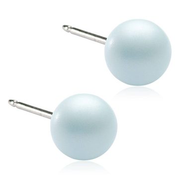 BLOMDAHL Earrings, Natural Titanium, Pearl Pastel Blue, 6 mm, 321C