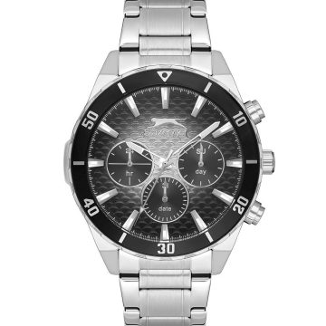 SLAZENGER Ανδρικό ρολόι με ασημί μεταλλικό μπρασελέ SL.09.2236.2.01
