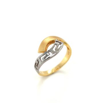 Δαχτυλίδι γυναικείο, χρυσός K14 (585°), μαίανδρος δίχρωμο