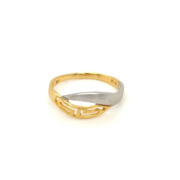 Women’s ring, gold K14 (585°) meander two-tone