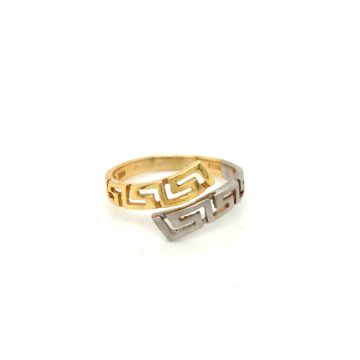 Women’s ring, gold K14 (585°) meander two-tone