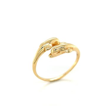 Δαχτυλίδι γυναικείο, χρυσός K14 (585°), δελφίνι