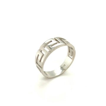 Women’s ring degrade, silver (925°) rhodium-plated, Meander