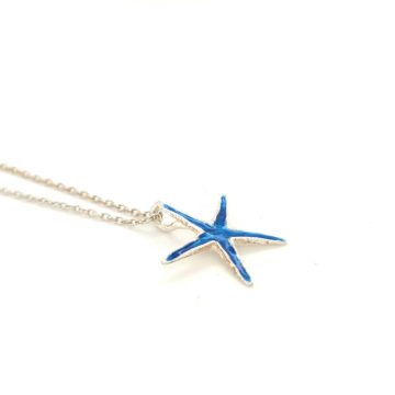 GIAMPOURAS COLLECTIONS Women’s necklace Starfish, Silver (925°) with Enamel