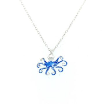 GIAMPOURAS COLLECTIONS Women’s necklace octopus, Silver (925°) with Enamel