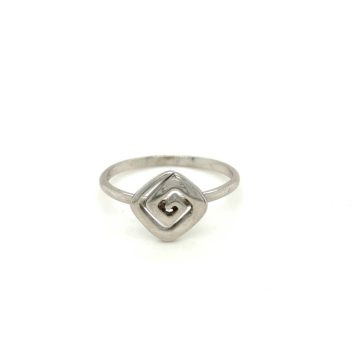 Women’s ring, silver (925°) rhodium-plated, Meander