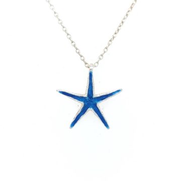 GIAMPOURAS COLLECTIONS Women’s necklace Starfish, Silver (925°) with Enamel