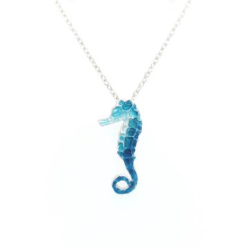 GIAMPOURAS COLLECTIONS Women’s necklace hippocampus, Silver (925°) with Enamel