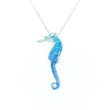 GIAMPOURAS COLLECTIONS Women’s necklace hippocampus, Silver (925°) with Enamel