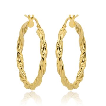 JOOLS Women’s hoop earrings, gold-plated silver (925°), FNT001.25AGD