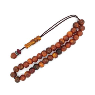 KOMBOLOIS Horn brown, 33 beads
