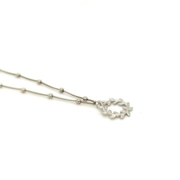 Women’s necklace, silver (925 °), chain with olive tree leaves