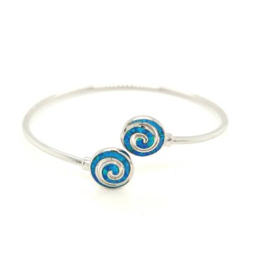 Women’s bracelet, silver (925°), Spiral with artificial opal